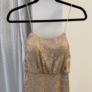 Sorella vita gold bridesmaid dress